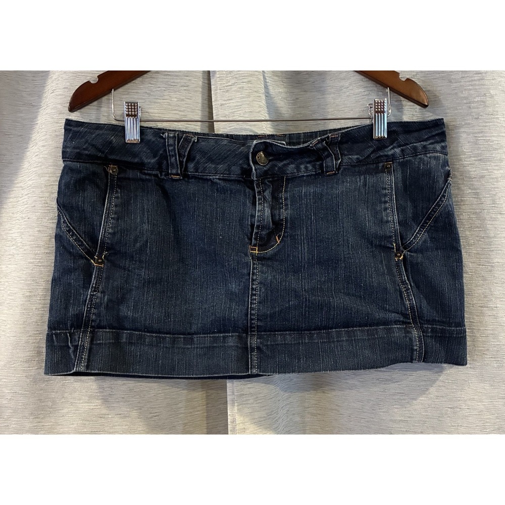 Y2K Skirt Micro Mini Denim‎ Personal Identity Size 15 Festival
